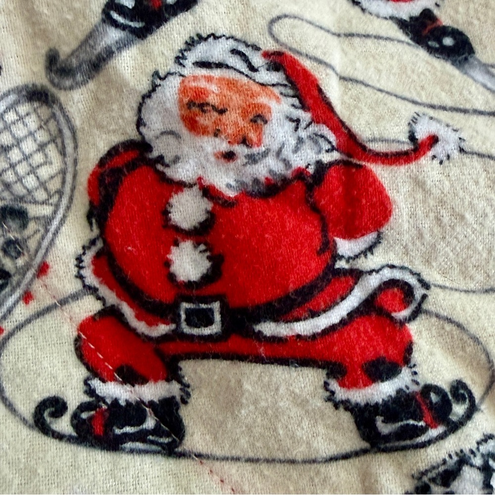 Nick & Nora XL SPORTY Santa Christmas Pajamas Flannel PJ Ski Skate Sled Top Only - Picture 11 of 12